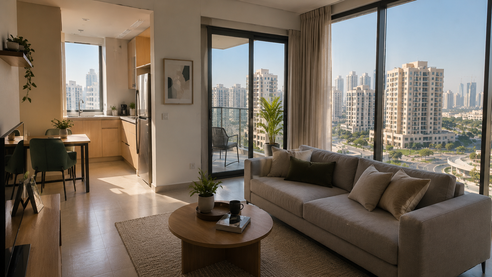 Furnished JVC apartment representing Dubai rental income and property returns for Perth investors